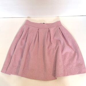 Gabriella Rocha embossed print Lilac exposed zipper skater skirt small